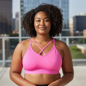 PINK Victoria's Secret Neon Pink Strappy Sports Bralette